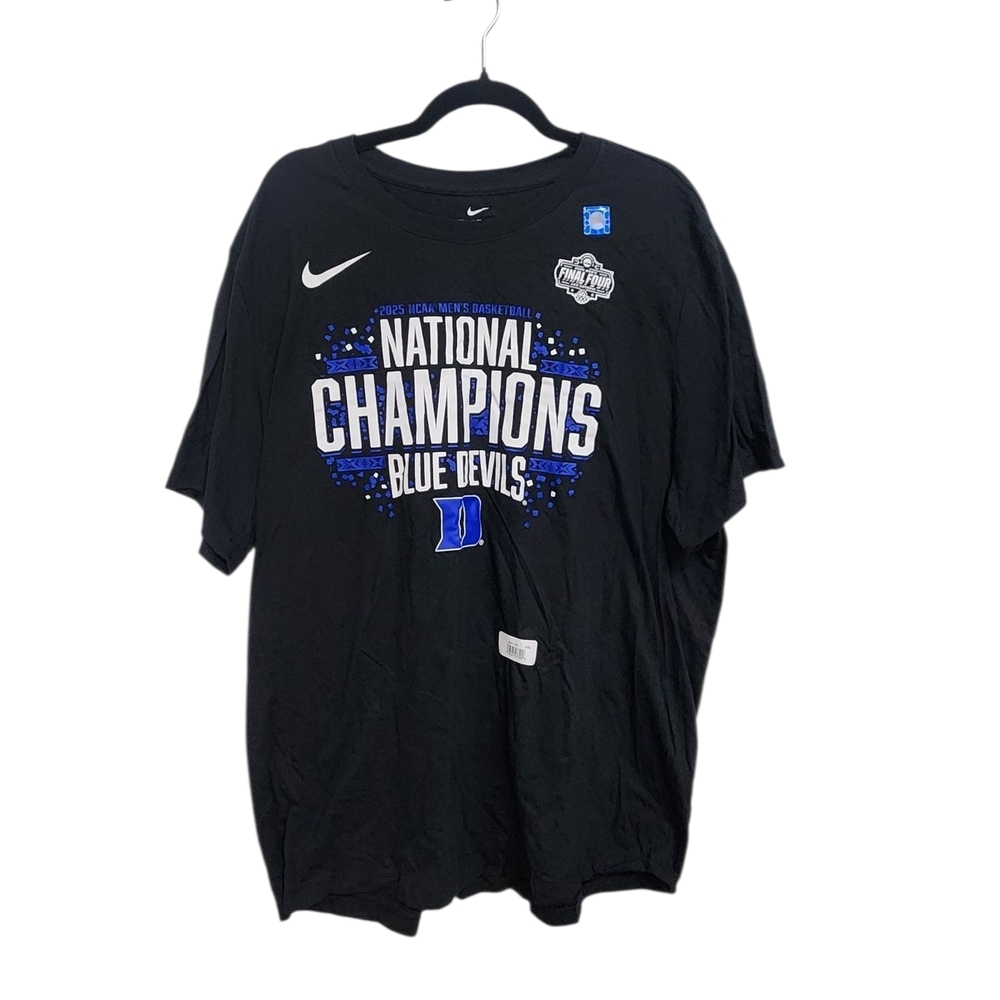 Nike Blue Devils Black Tee with Blue National Champions Design